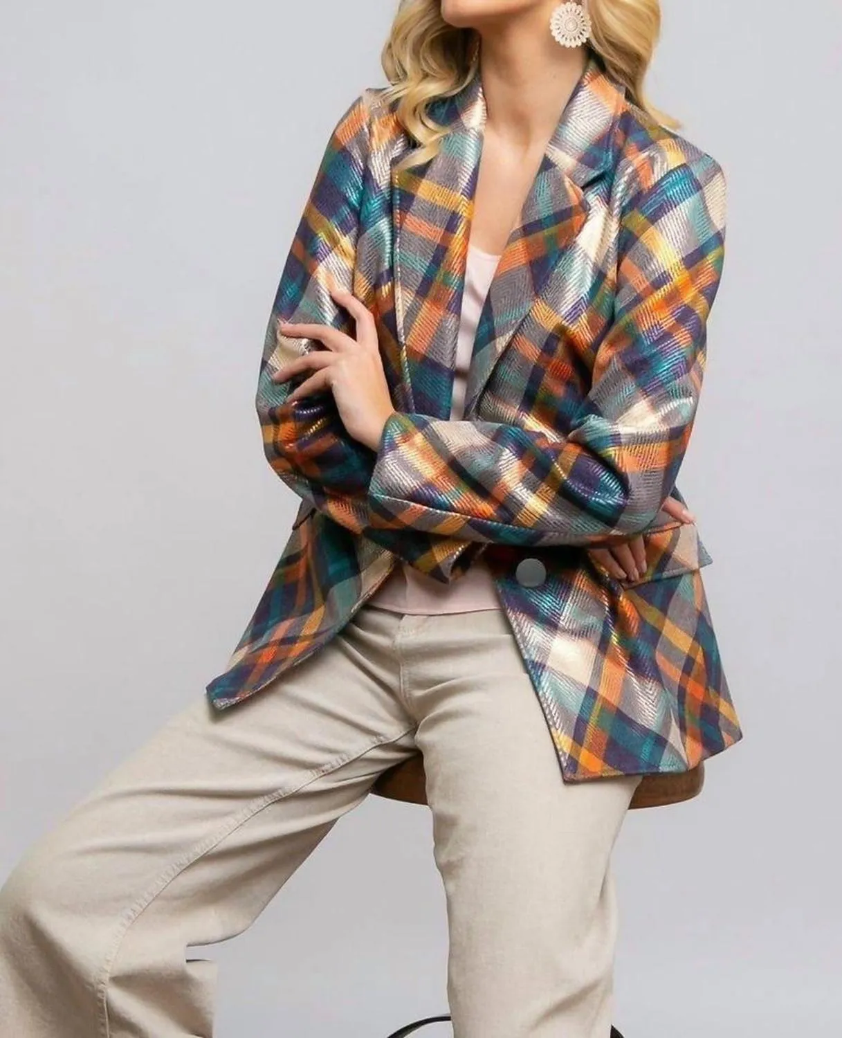 Alexey Jacket In Danube Plaid