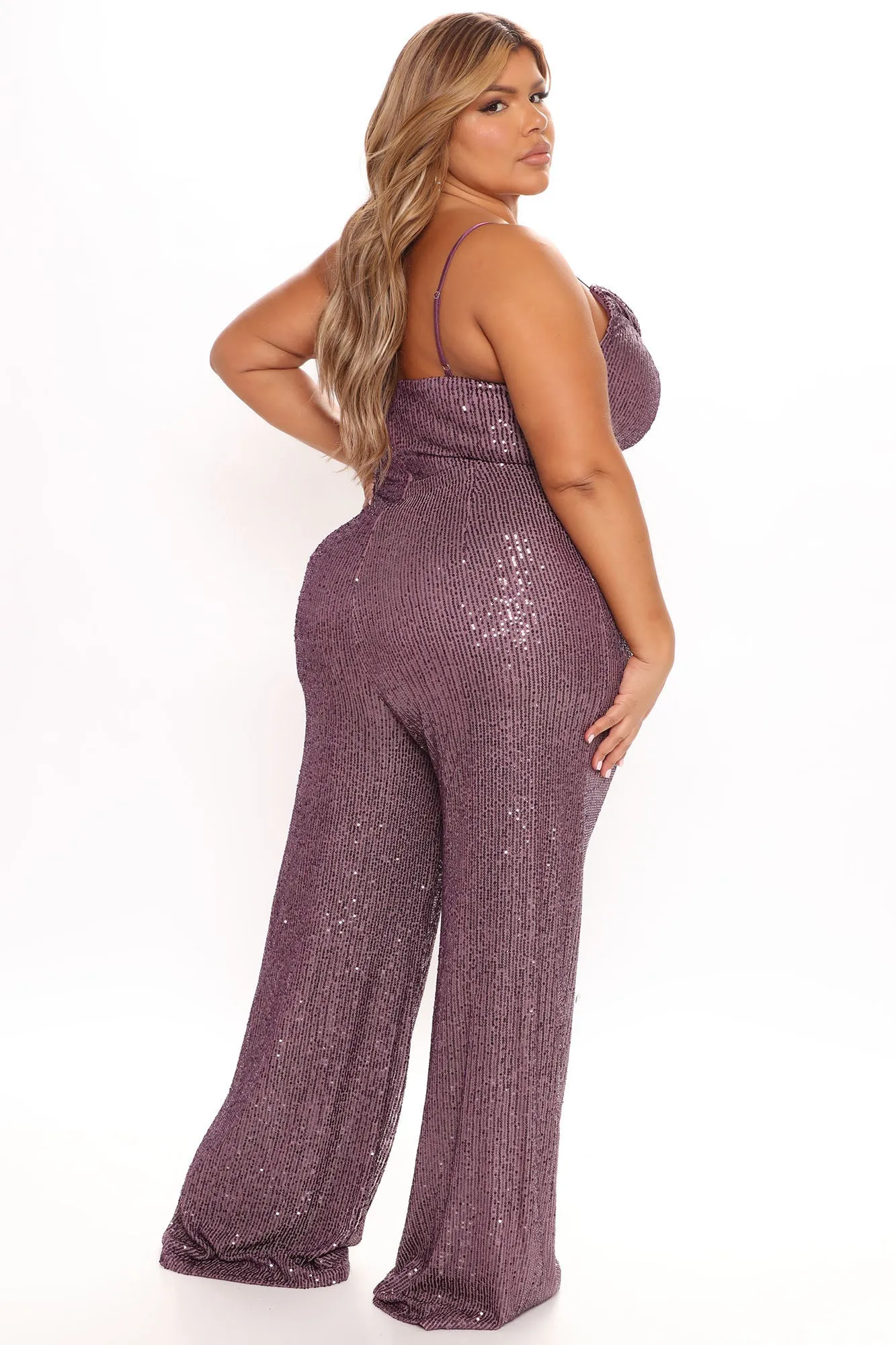 Always Shining Sequin Jumpsuit - Purple