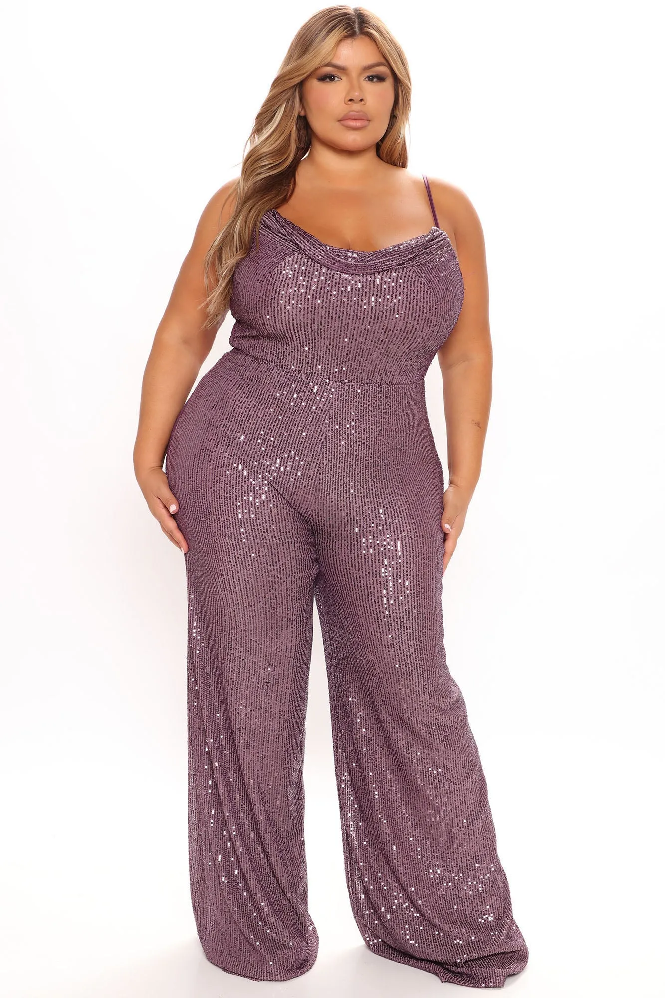 Always Shining Sequin Jumpsuit - Purple