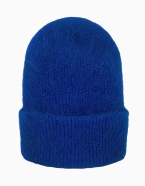 Angora Wool Beanie | Cobalt Blue