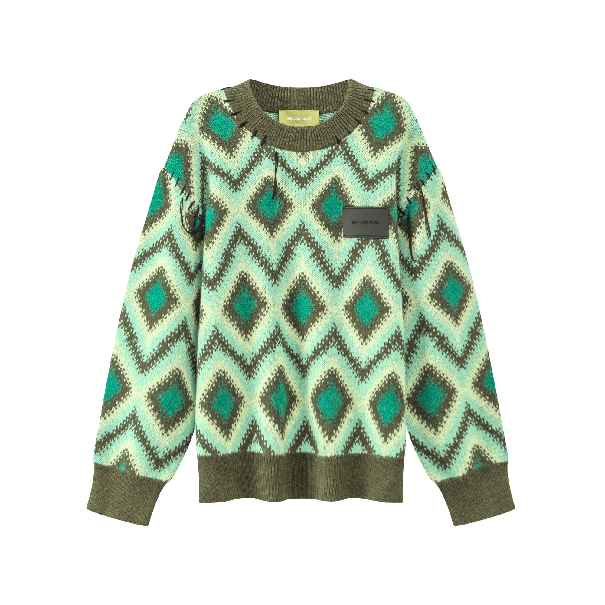 Argyle Loose Fit Knit Sweater