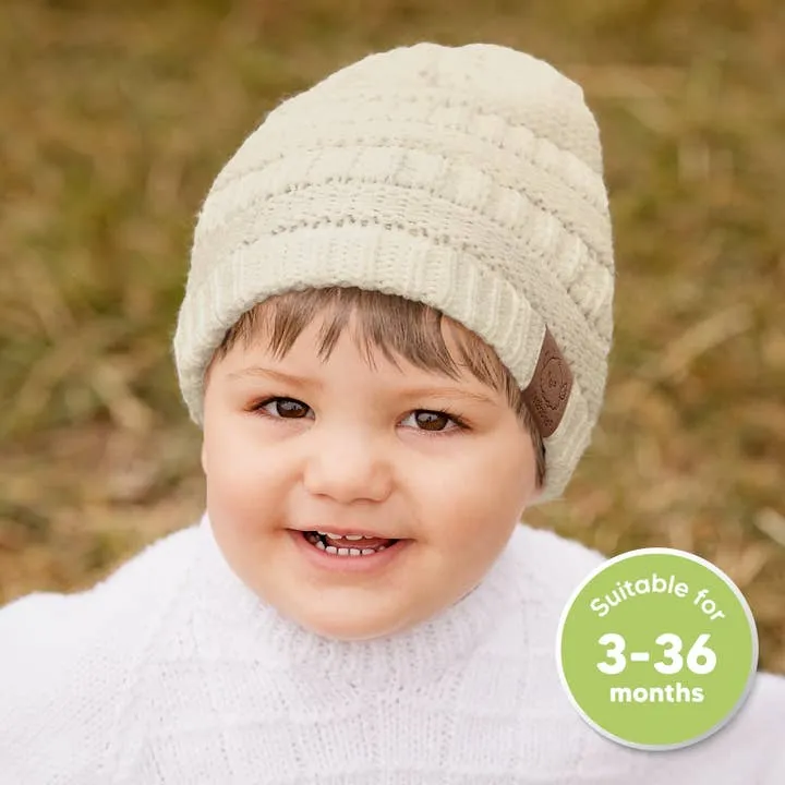 Baby Knitted Beanie - 3 Pack (Pale)