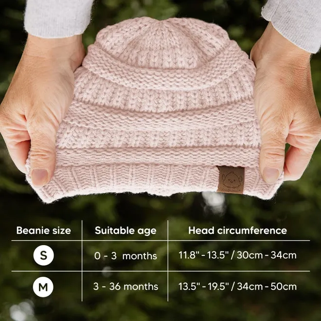 Baby Knitted Beanie - 3 Pack (Pale)