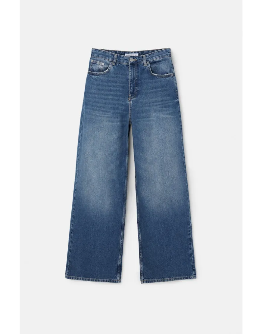 Baggy Straight Jeans in Stone Blue