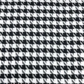 Black and White Dogtooth Loose Weave Fabric