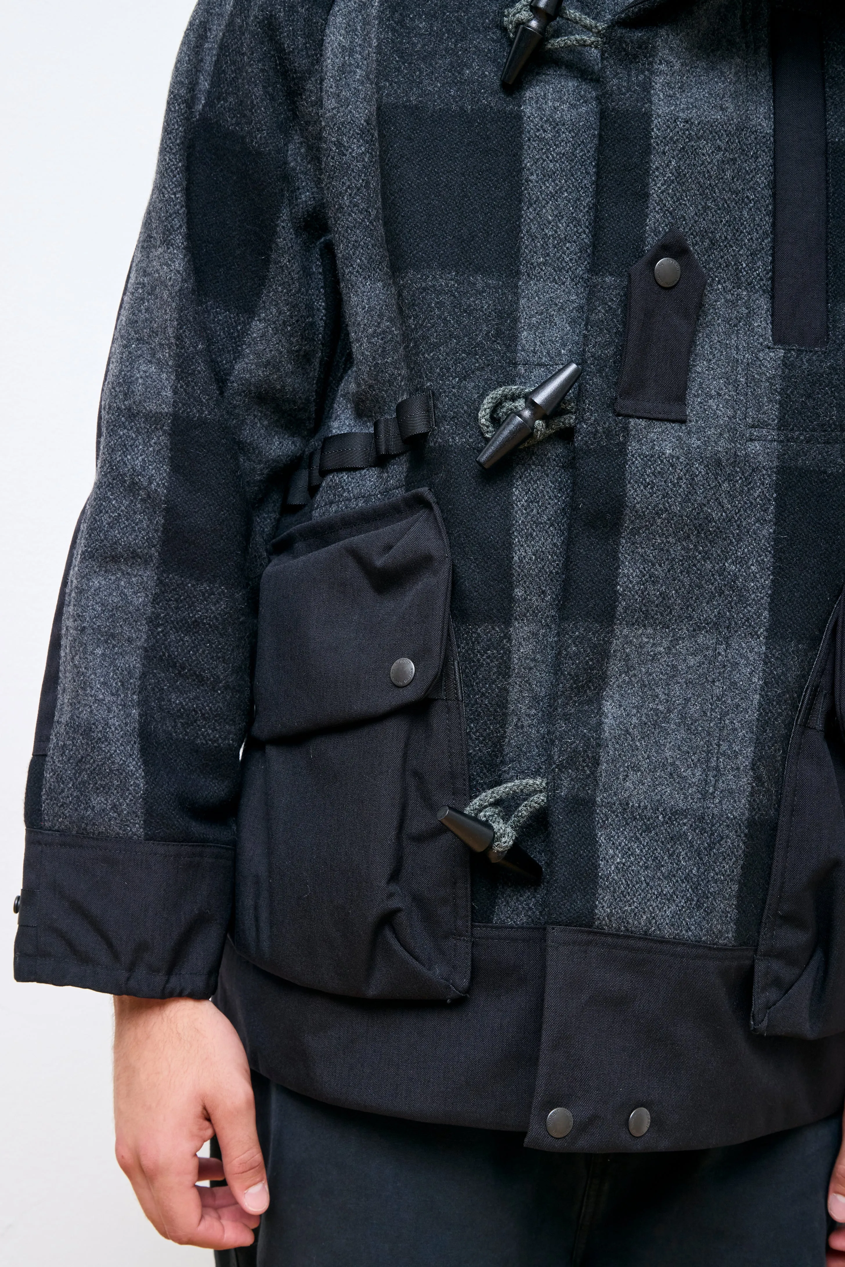 Buffalo Check 3Way Collar Bush Hike Jacket Charcoal