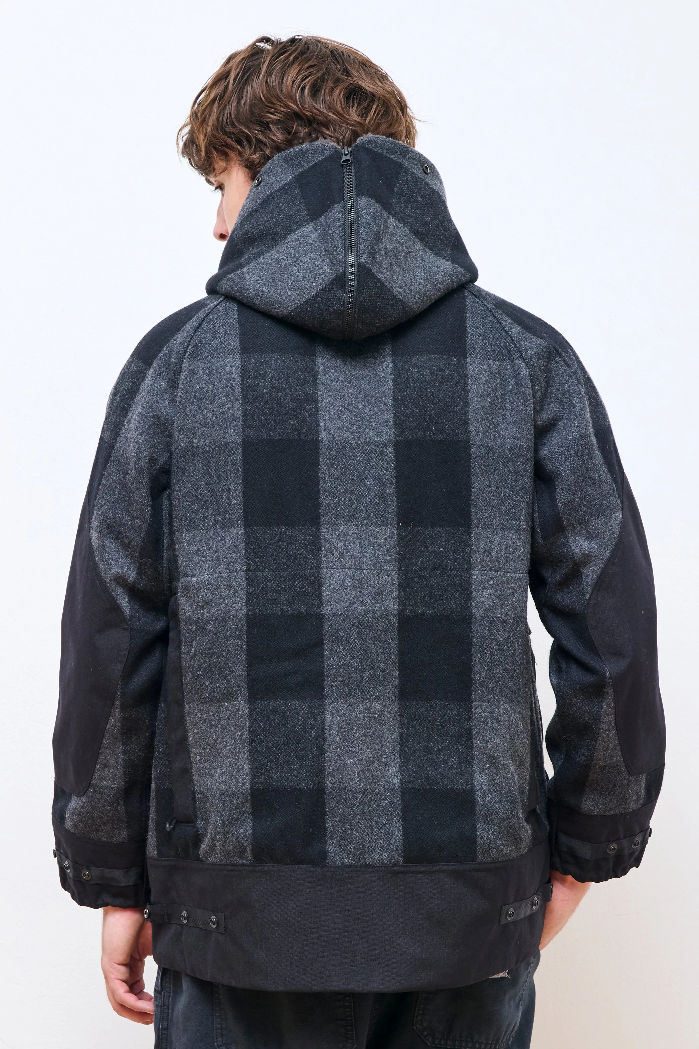 Buffalo Check 3Way Collar Bush Hike Jacket Charcoal