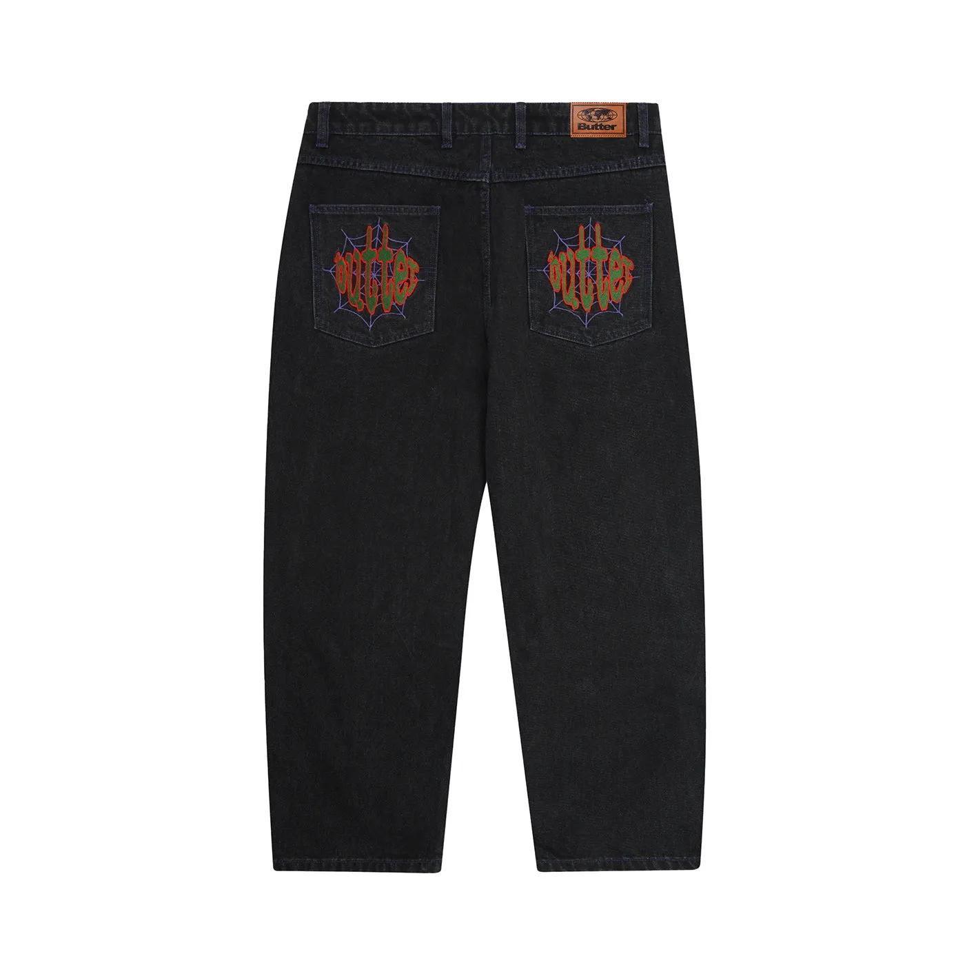 Butter Goods Spider Baggy Denim Jeans - Washed Black