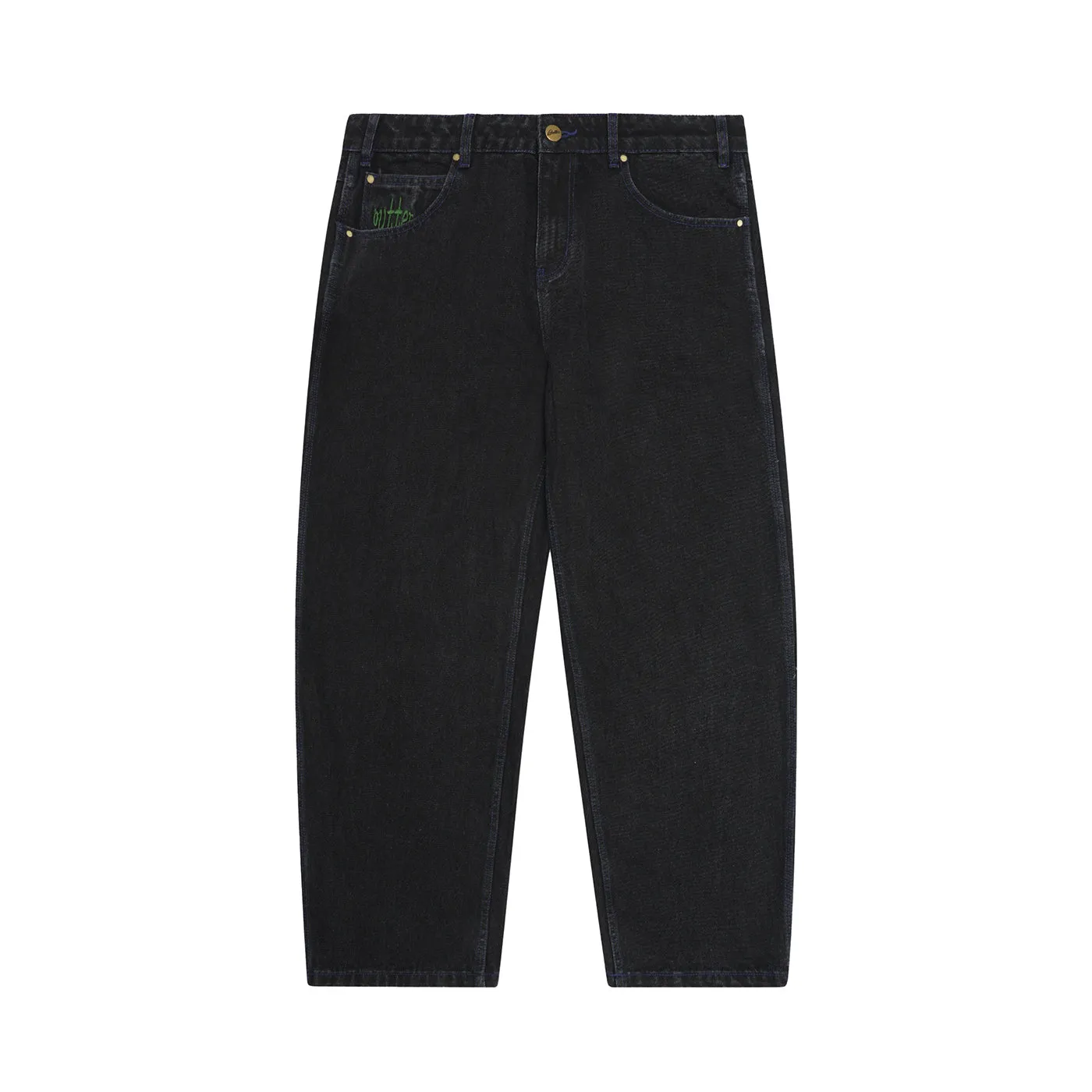 Butter Goods Spider Baggy Denim Jeans - Washed Black