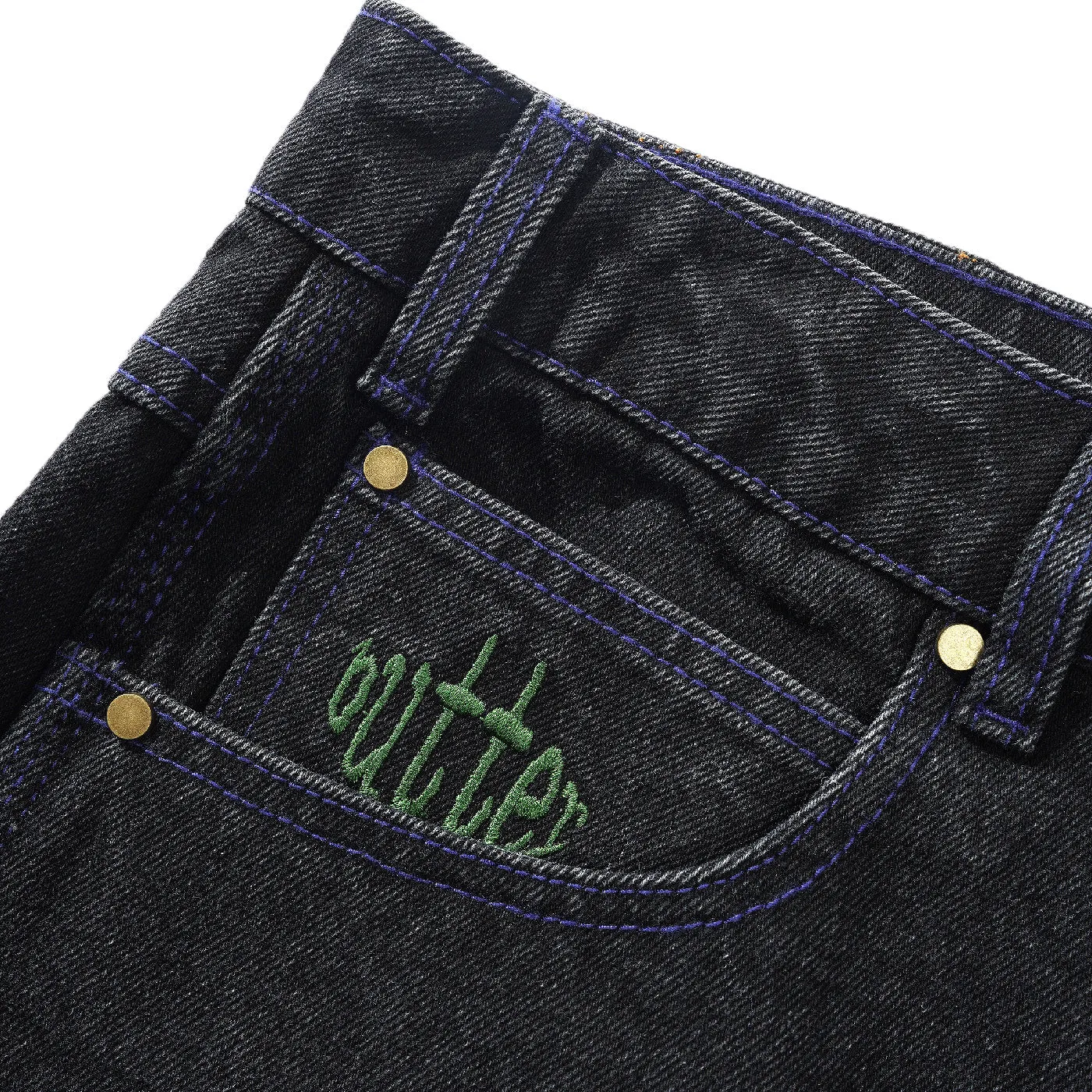 Butter Goods Spider Baggy Denim Jeans - Washed Black