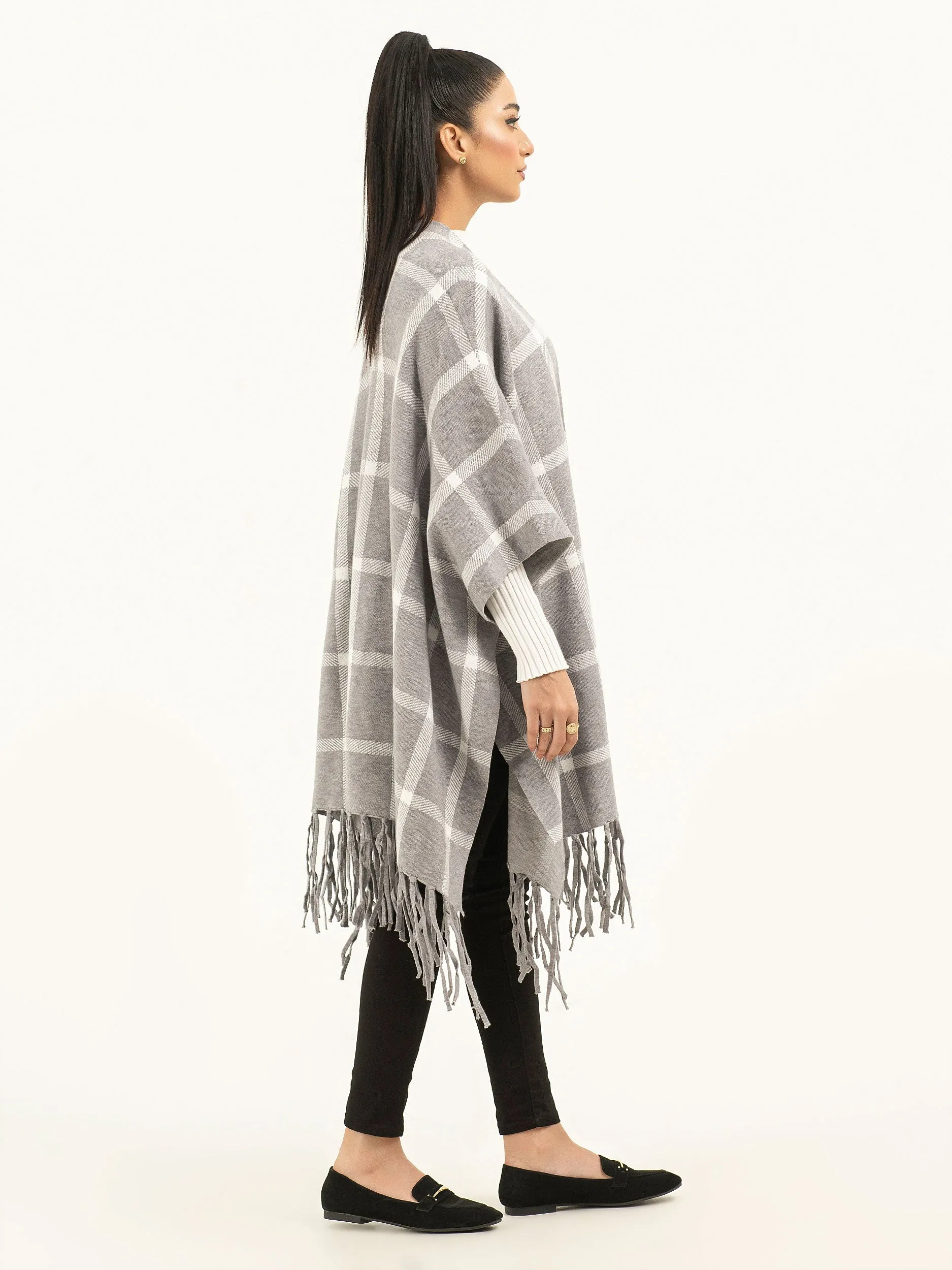 Checkered Cape Shawl