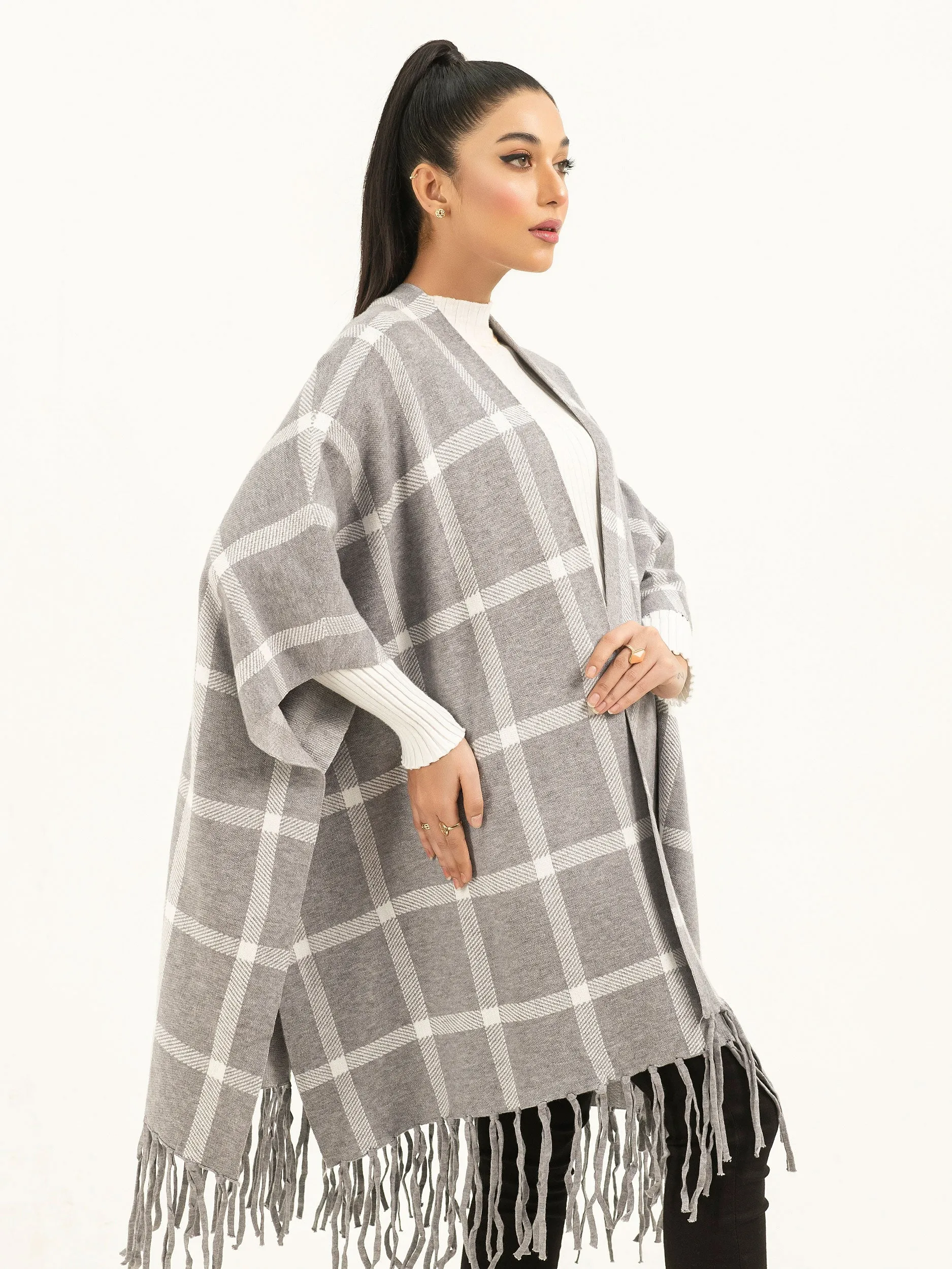 Checkered Cape Shawl