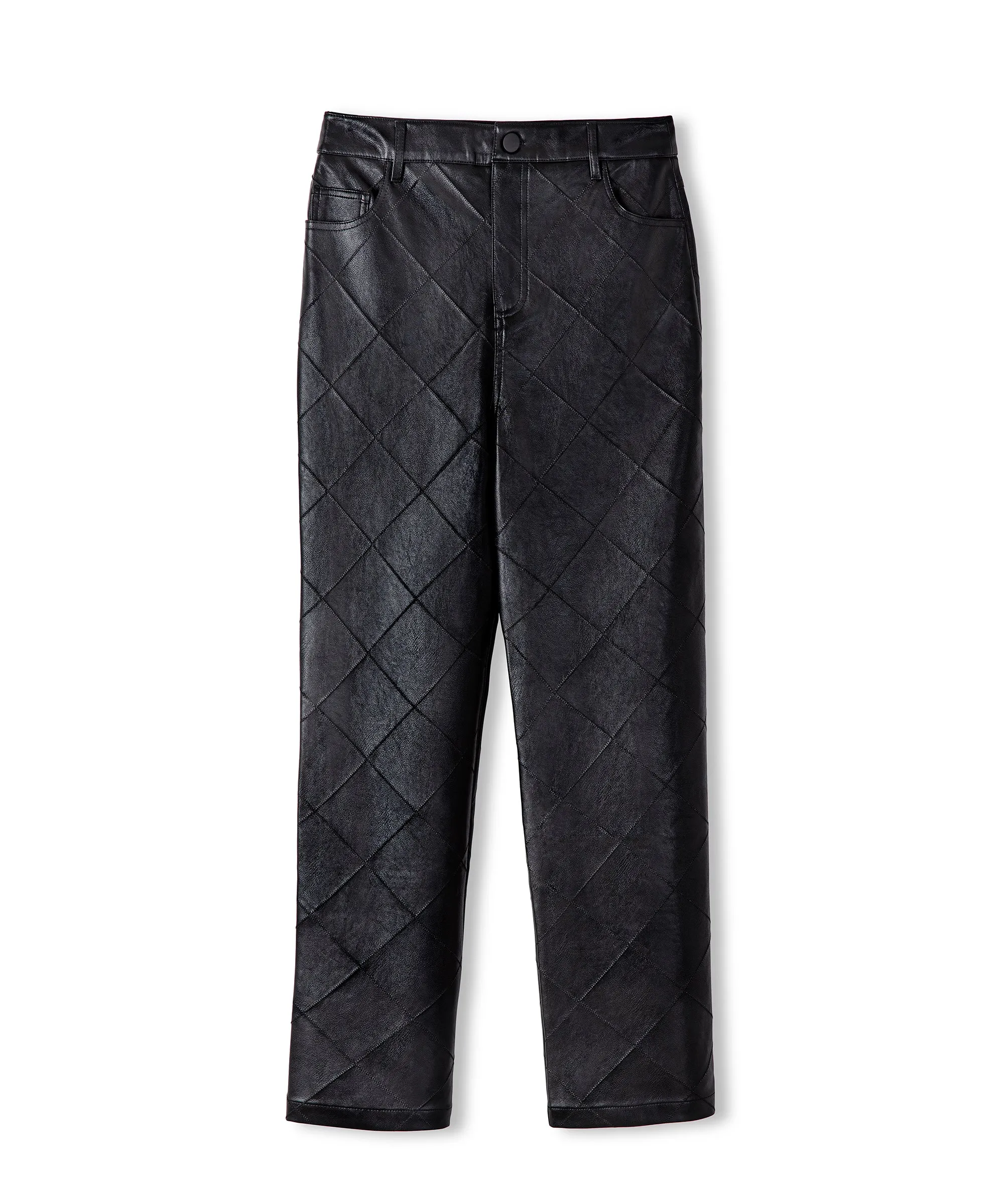 Ipekyol Leather Look Stitched Trousers Black