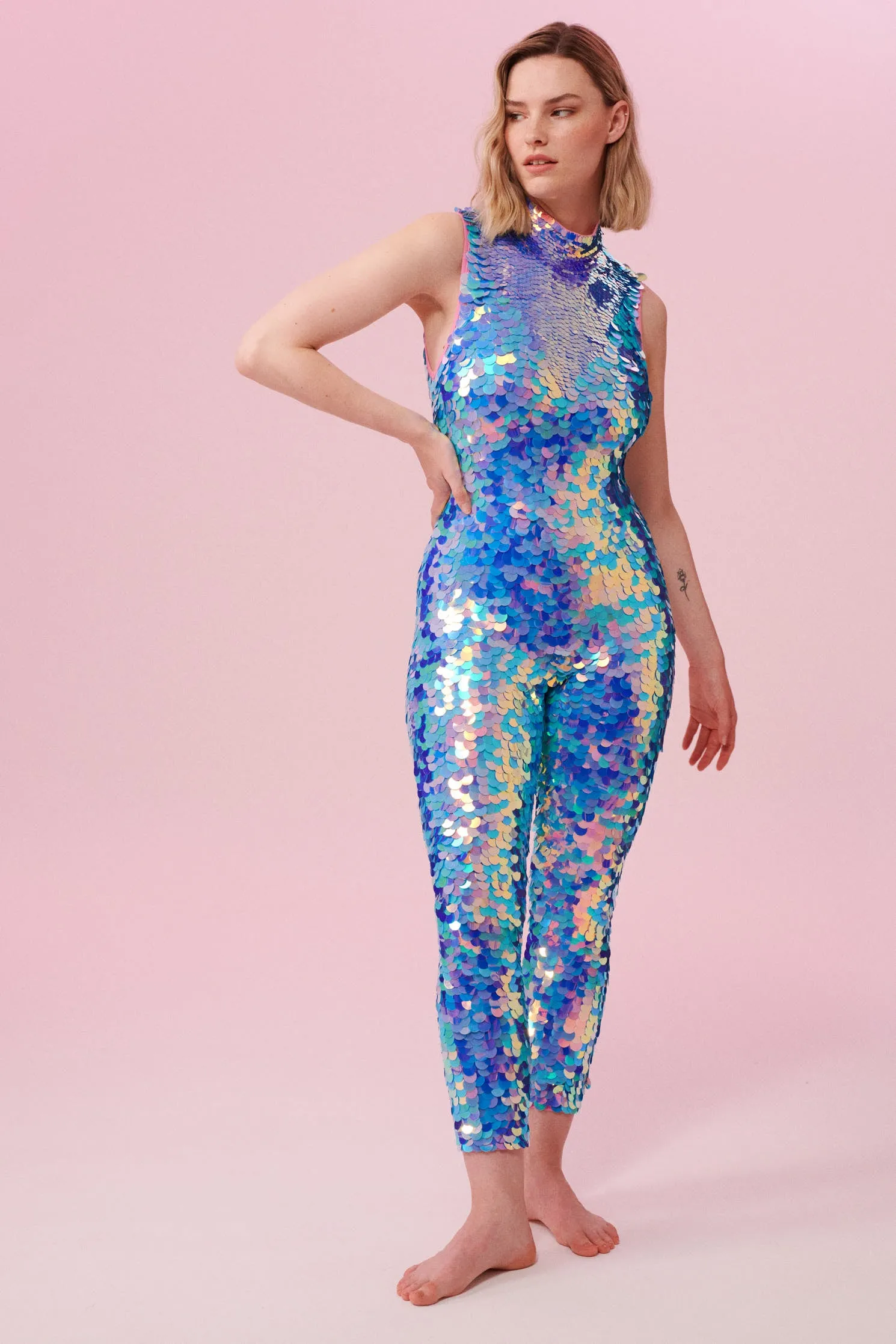 IRIS SEQUIN JUMPSUIT - AMETHYST