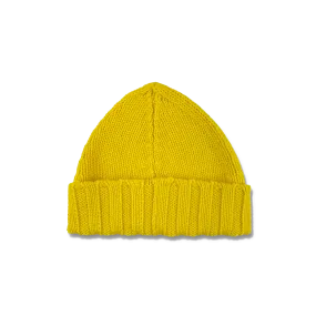 Knitted Pure Cashmere Beanie in Flash