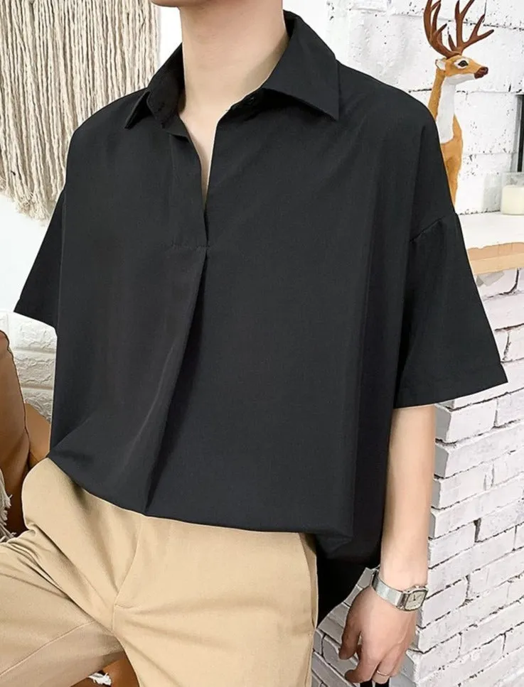 [Korean Style] 3 Colors Poly Casual Shirts