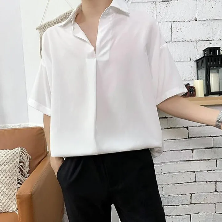 [Korean Style] 3 Colors Poly Casual Shirts