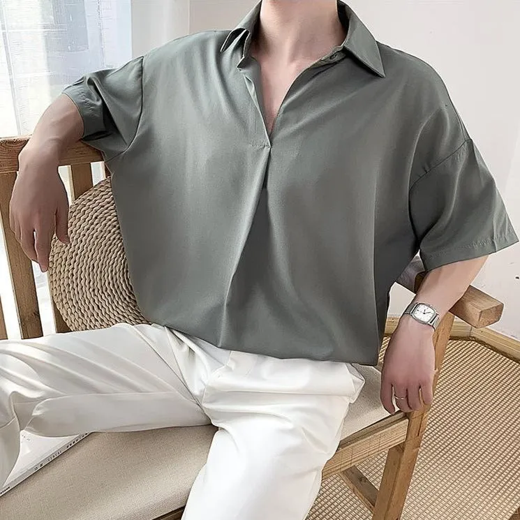 [Korean Style] 3 Colors Poly Casual Shirts