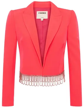 L'Agence Jen Crystal Fringe Crop Blazer