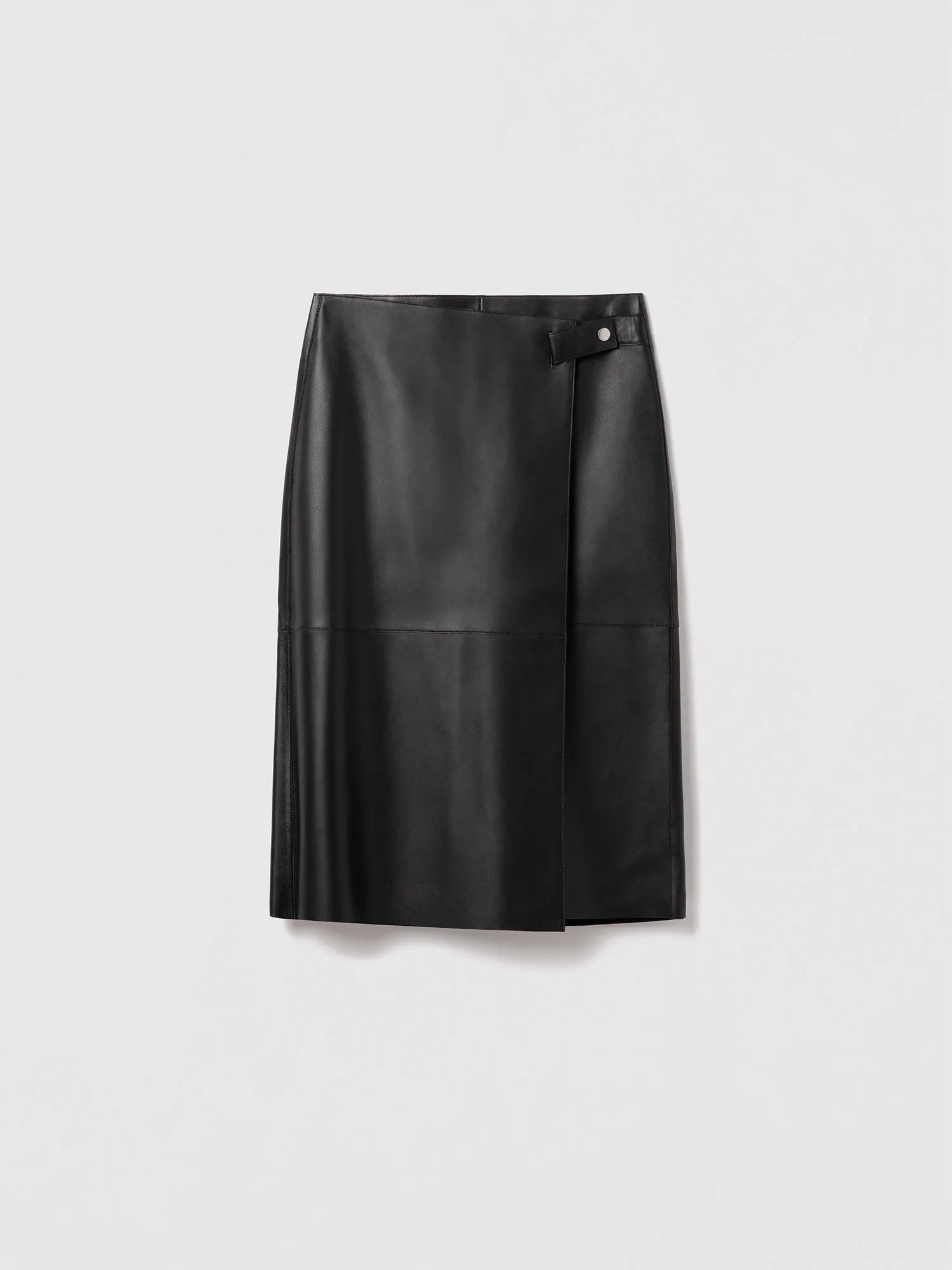 Leather wrap skirt