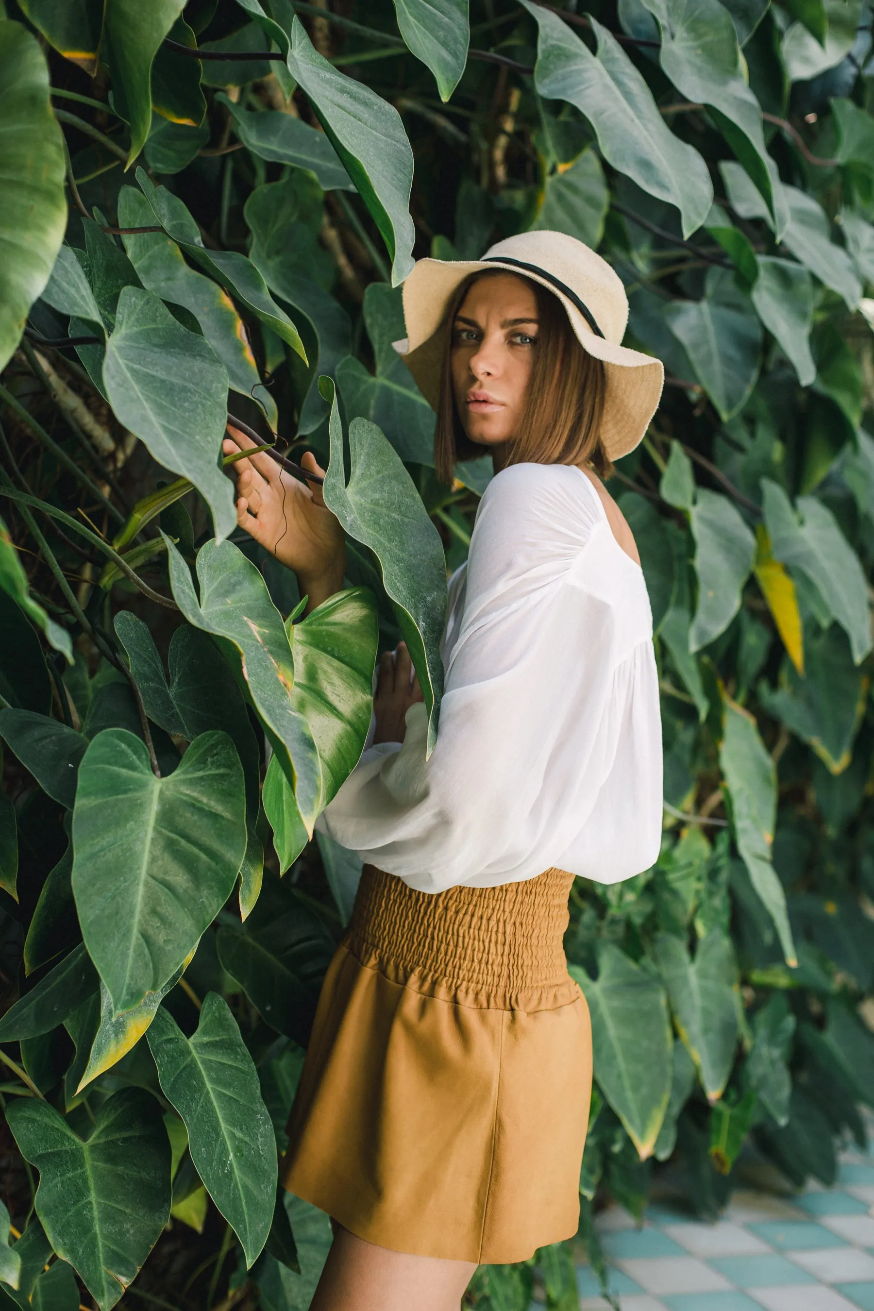 LIBERTY LEATHER SKIRT - TAN