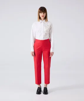 Machka Cigarette Fit Trousers Red