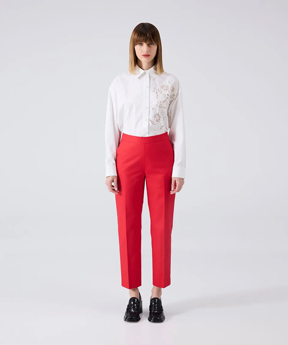 Machka Cigarette Fit Trousers Red