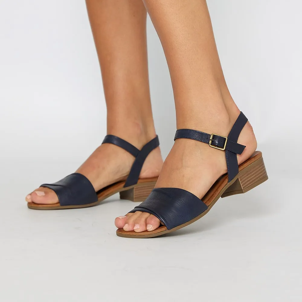 Maisy Heel in Navy Leather