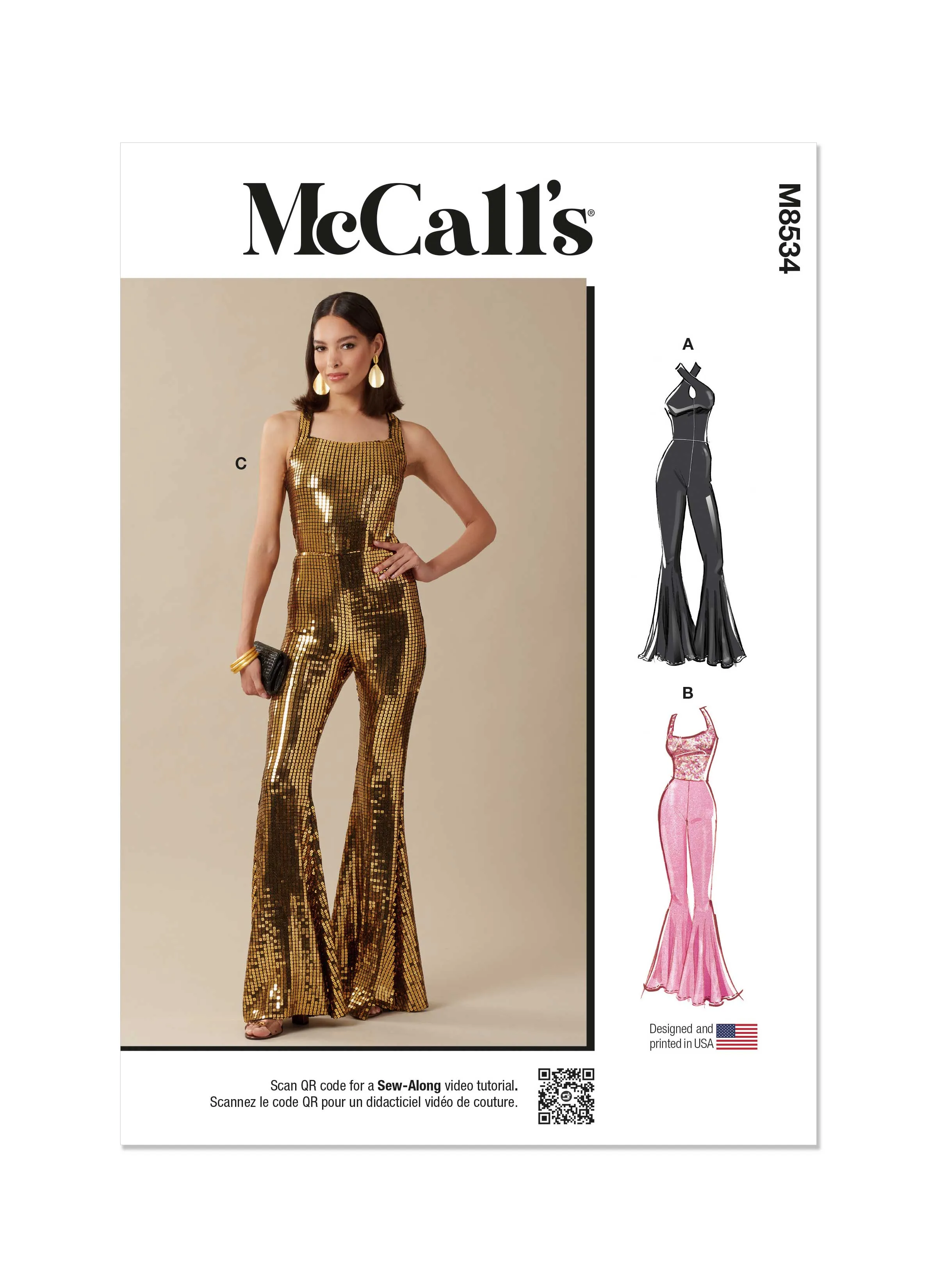 McCall's sewing pattern 8534 Misses' Knit Jumpsuits