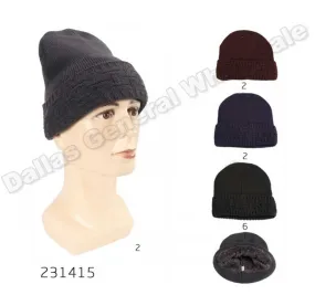 Men Fur Insulated Beanies Caps Wholesale