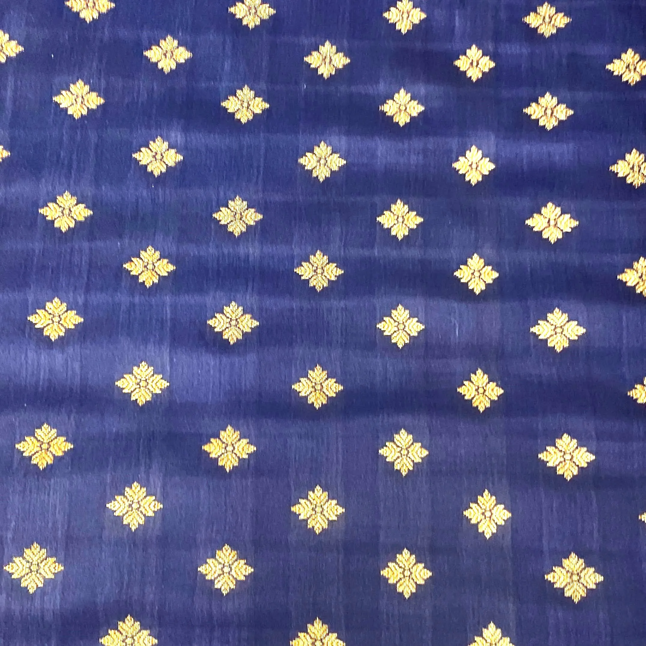 Navy Blue Banarasi Brocade Fabric 19212