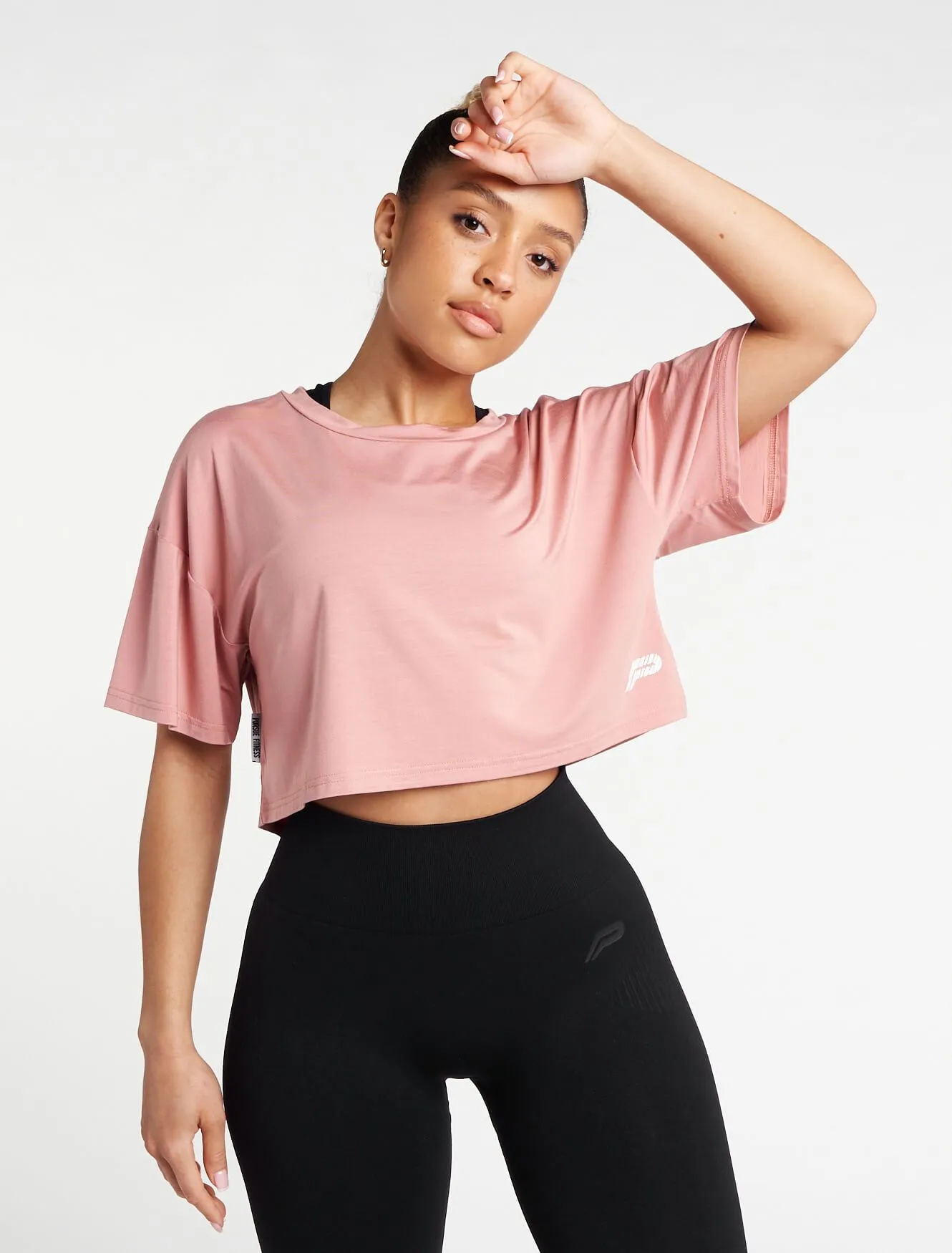 Oversized Crop T-Shirt - Dusky Pink