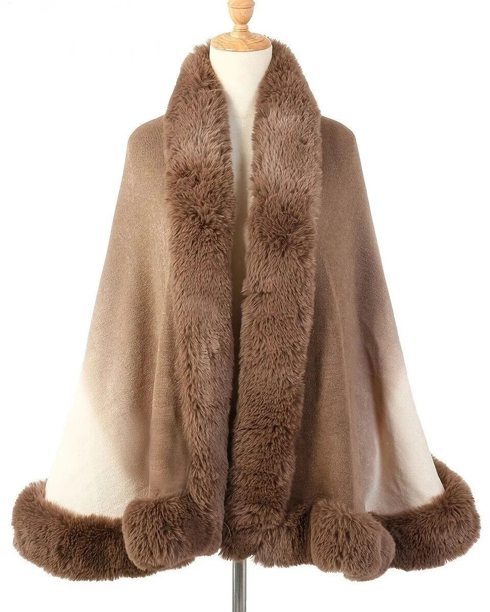 Pankh lewy woolen fur shawl/cape