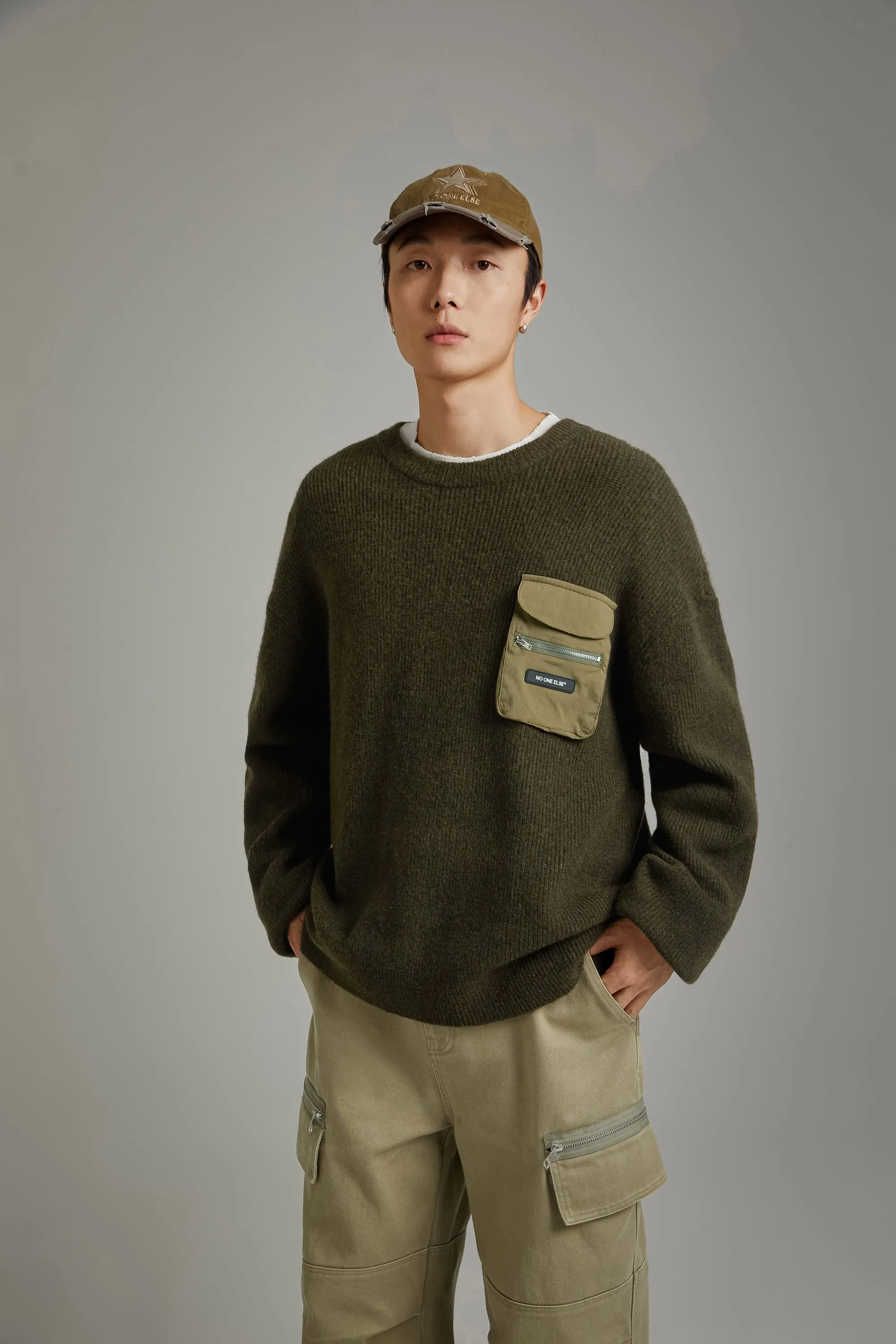 Pocket Loose Fit Knit Sweater