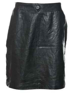 Raffinalla Black Leather Skirt - S