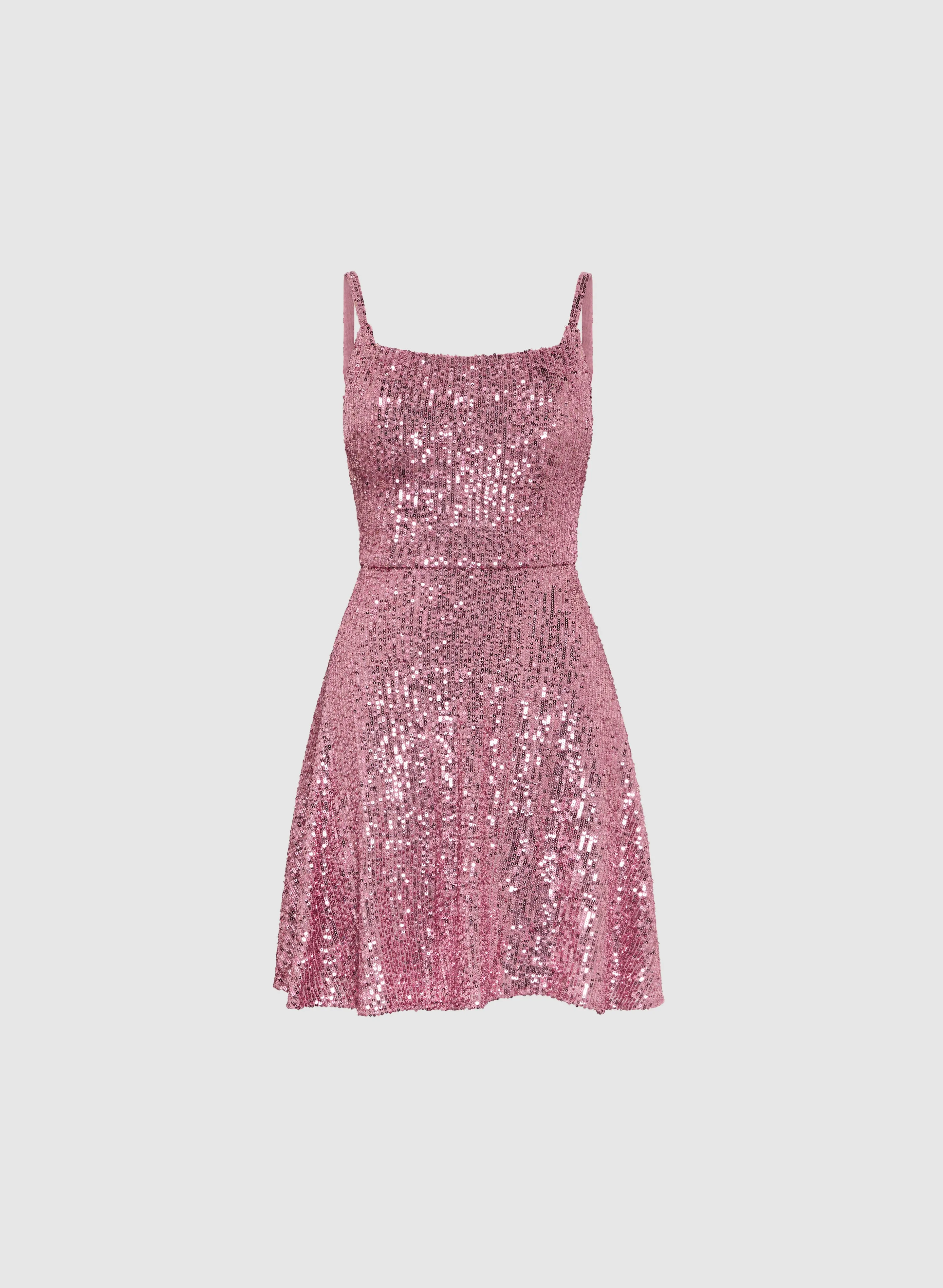 Square Neck Sequin Dress