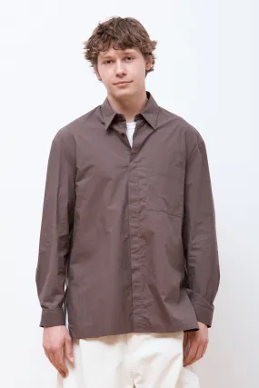 Square Pocket Oversized Shirts Brown