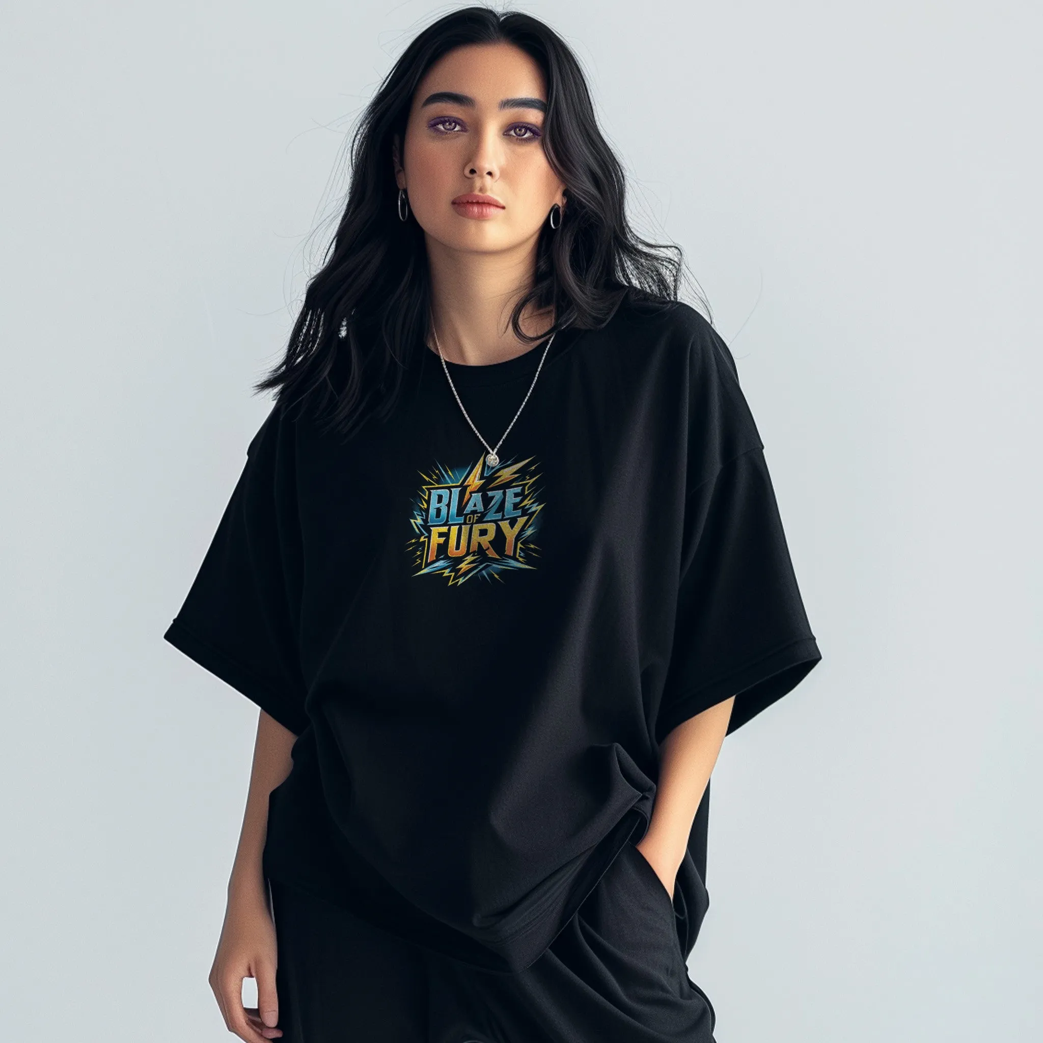 Unisex Oversized Graphic Tees Blaze Fury T-Shirt