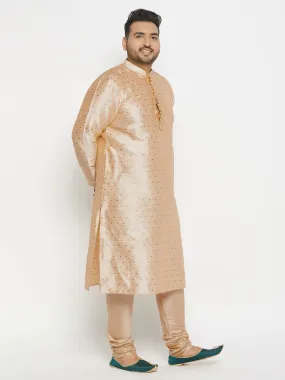 VASTRAMAY Men's Gold Zari Kurta Pyjama