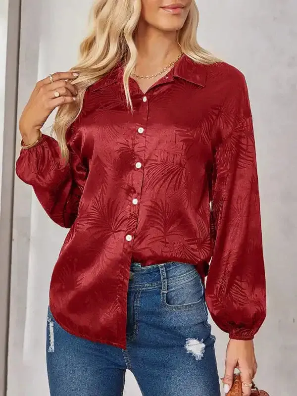 Women’s fashion printed Polo loose shirt