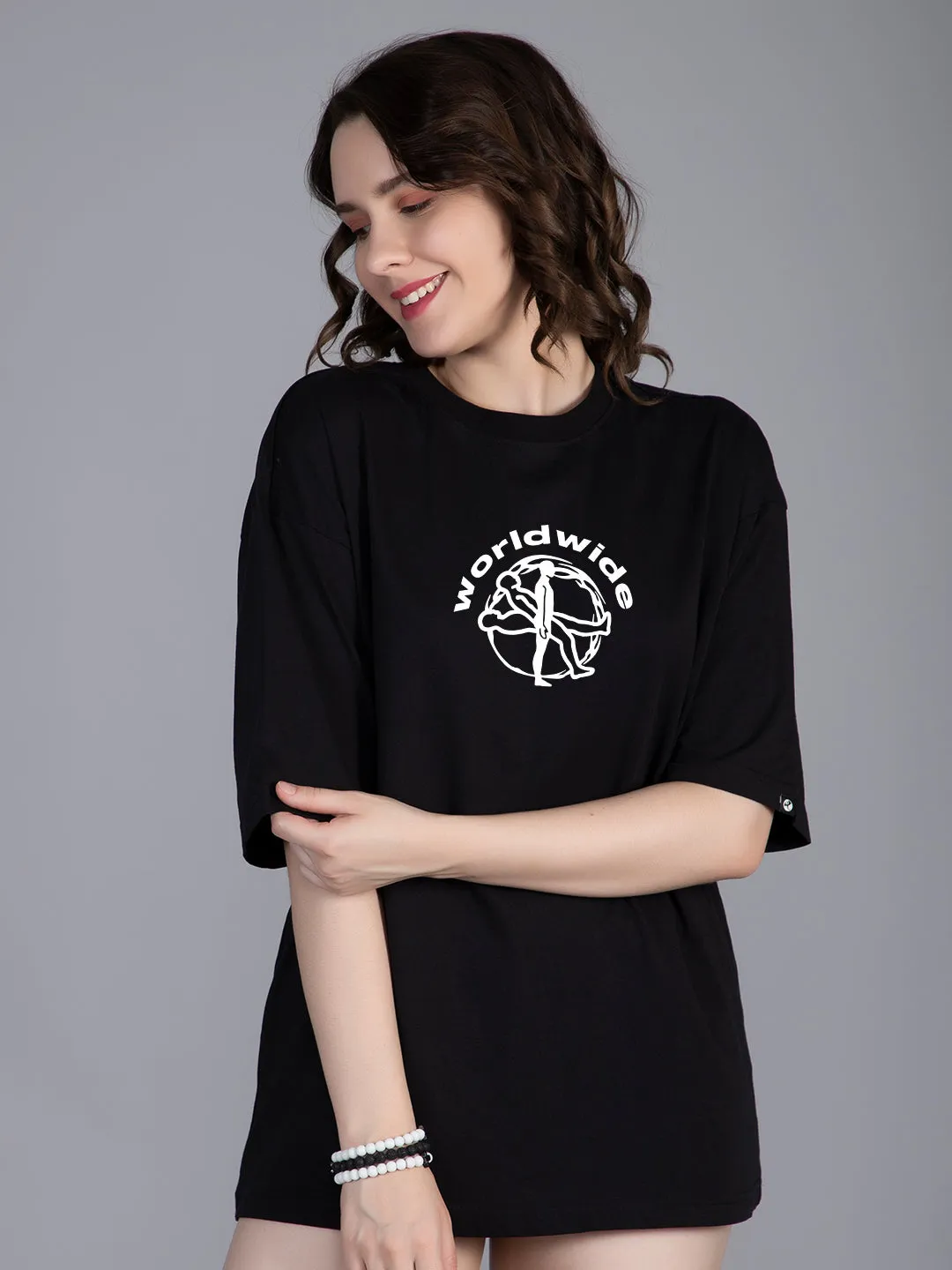 Worldwide Women Oversized Printed T-Shirt