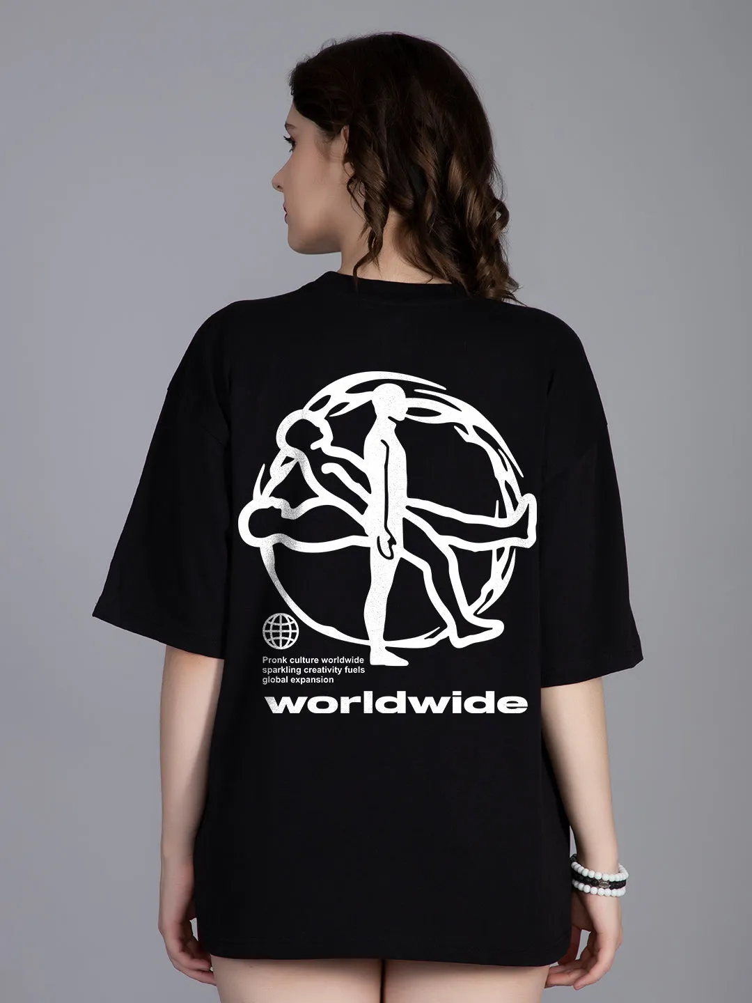 Worldwide Women Oversized Printed T-Shirt