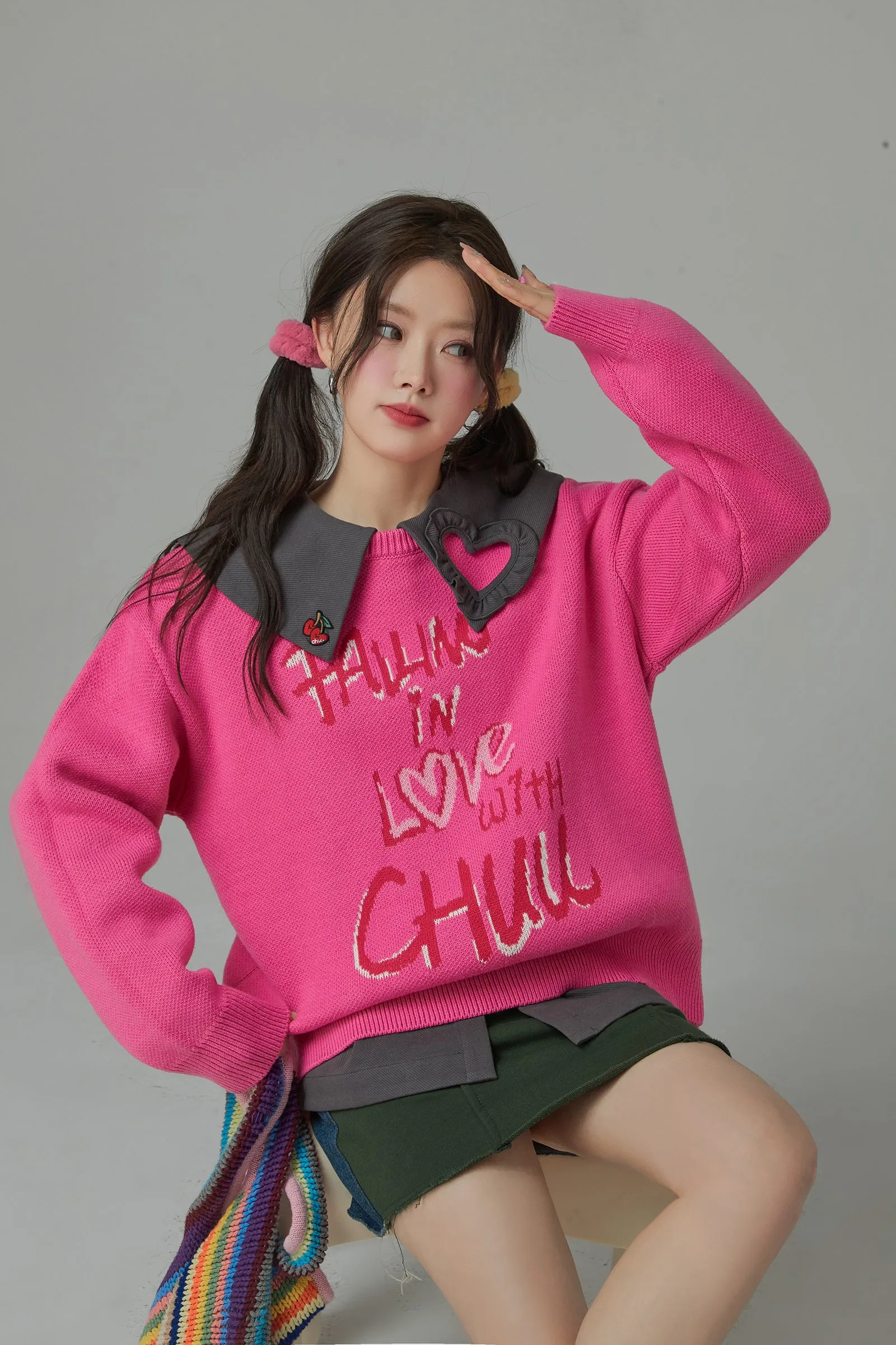 You And I Loose Fit Long Sleeve Knit Sweater